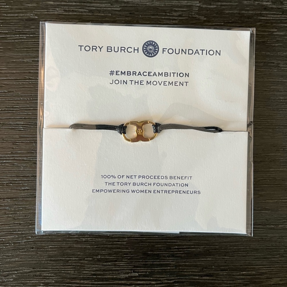 Tory Burch Foundation Bracelet a black Gold BNWT